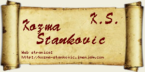 Kozma Stanković vizit kartica